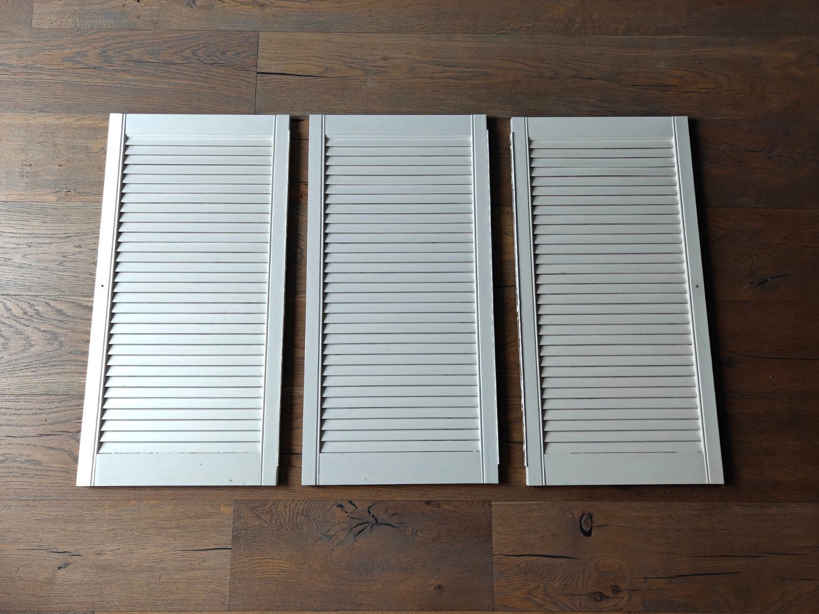 3x kastdeur louvre  99,5 x 49,5 cm met pianoscharnier, Huis en Inrichting, Ophalen, Gebruikt