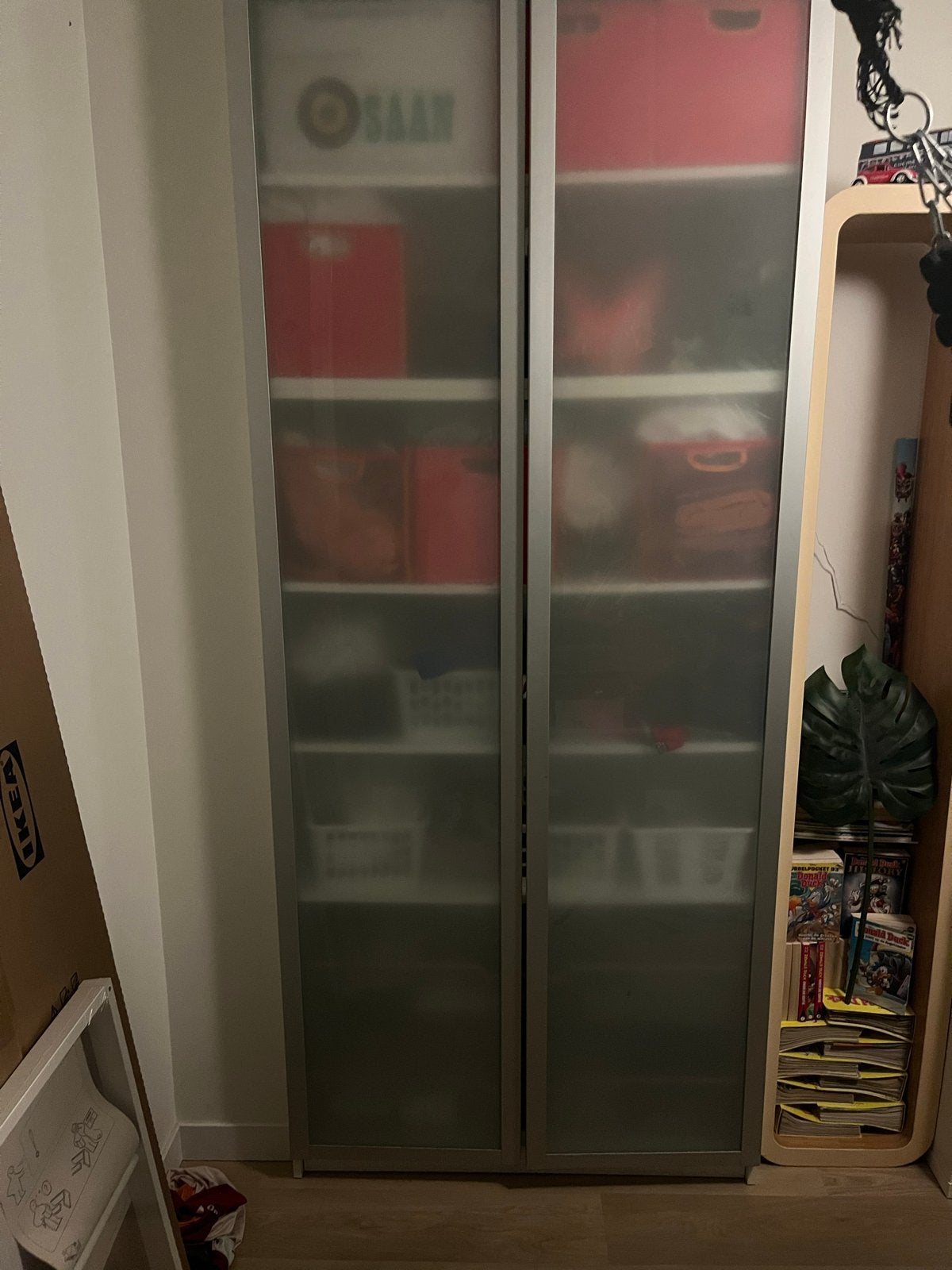 IKEA PAX deuren aluminium met glas 229x50, Ophalen, Minder dan 50 cm, Gebruikt, 200 cm of meer
