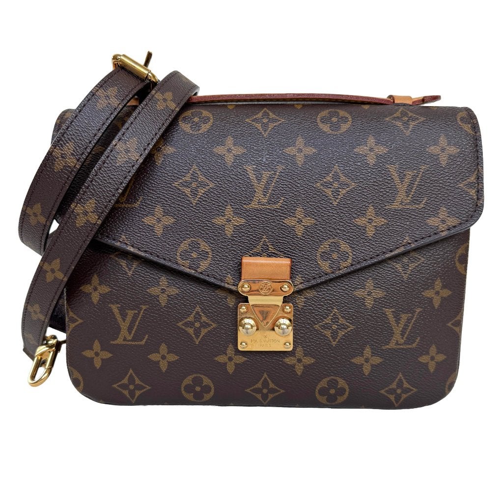 Louis Vuitton pochette metis monogram crossbody tas designer, Verzenden, Zo goed als nieuw, Bruin, Handtas