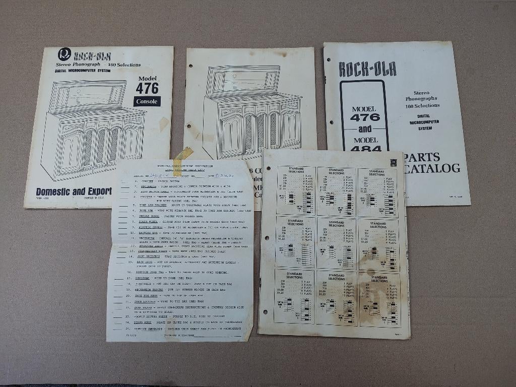Service Manual Rock Ola 476/484 (1978) jukebox, Verzamelen, Verzenden, Gebruikt, 1950 tot 1960, Seeburg