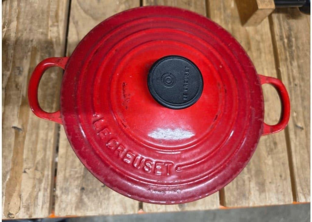 Le Creuset pan, Huis en Inrichting, Keuken | Potten en Pannen, Ophalen, Gebruikt, Gietijzer, .