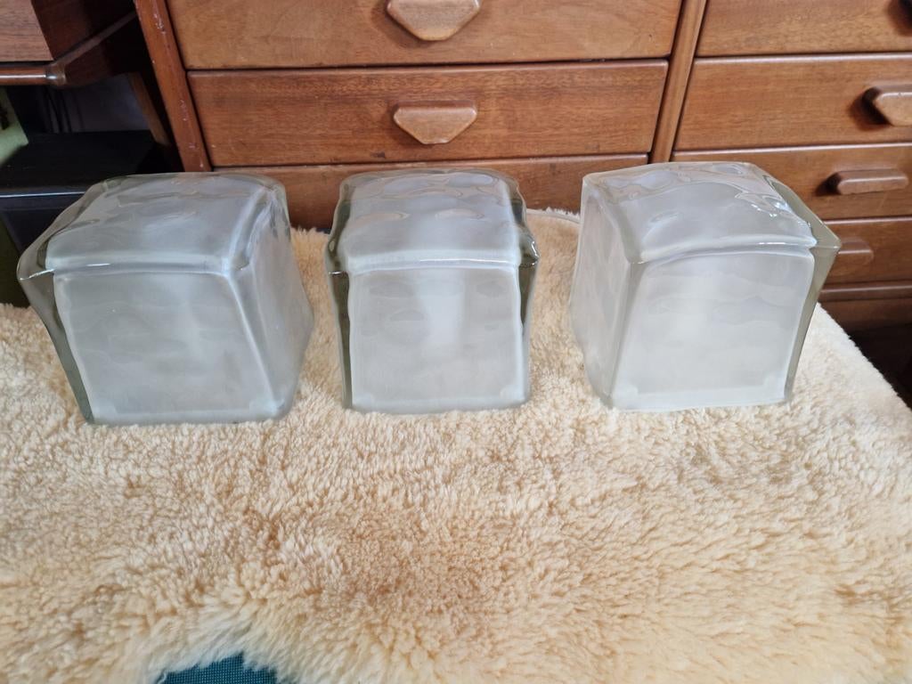 3 Ice Cube lamp Ikea €40 per stuk, Gebruikt, Ophalen of Verzenden, Glas, Minimalistisch modern design