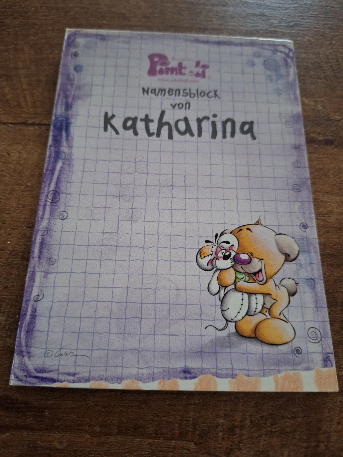Diddl-Pimboli naamblokje Generatie 3 - Katharina, Verzamelen, Ophalen of Verzenden, Pimboli, Gebruikt, Papier, Kaart of Schrift