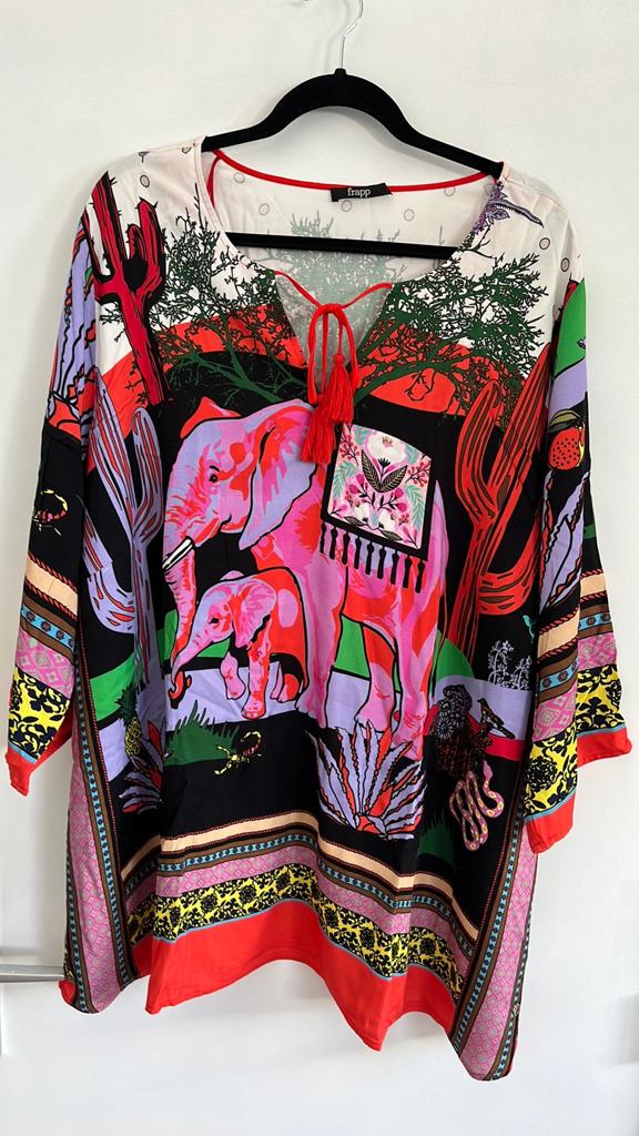 Frapp tuniek/ shirt maat 52, Kleding | Dames, Grote Maten, Ophalen of Verzenden, Zo goed als nieuw, Overige kleuren, Shirt of Top