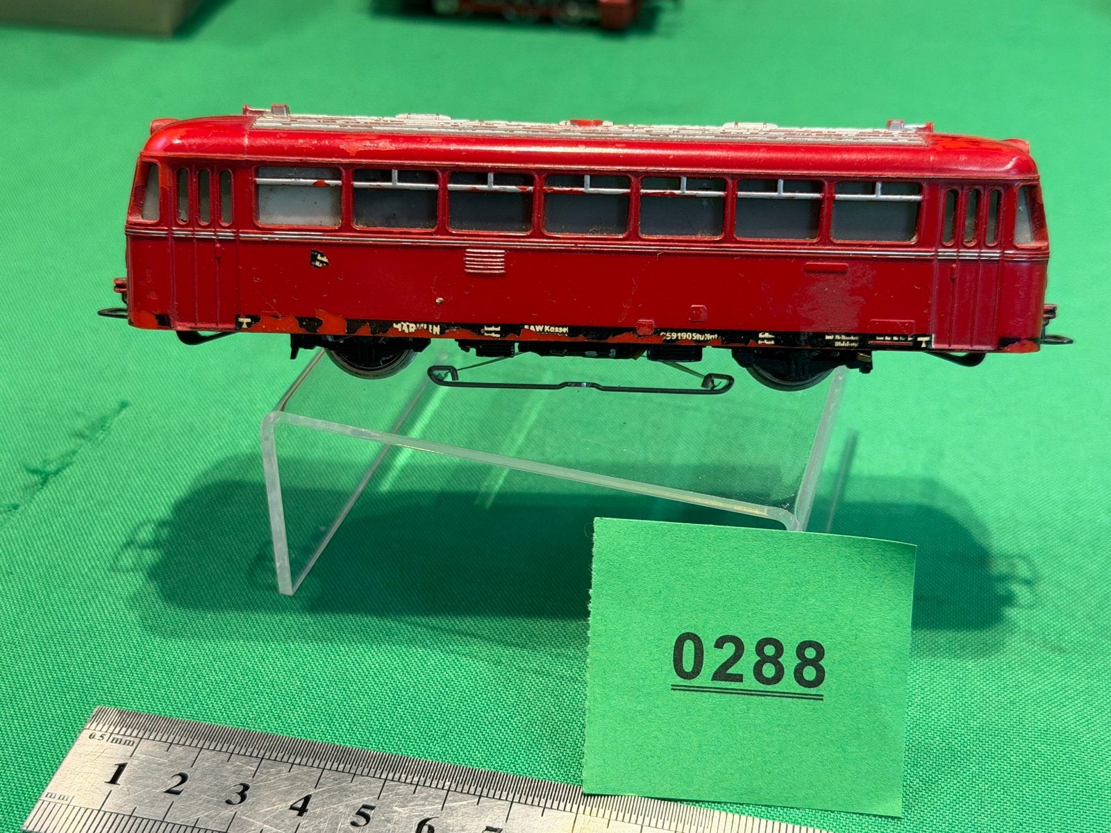 288- Märklin railbus Locomotief Rood - Gebruikt, Wisselstroom, Gebruikt, Locomotief, Ophalen of Verzenden