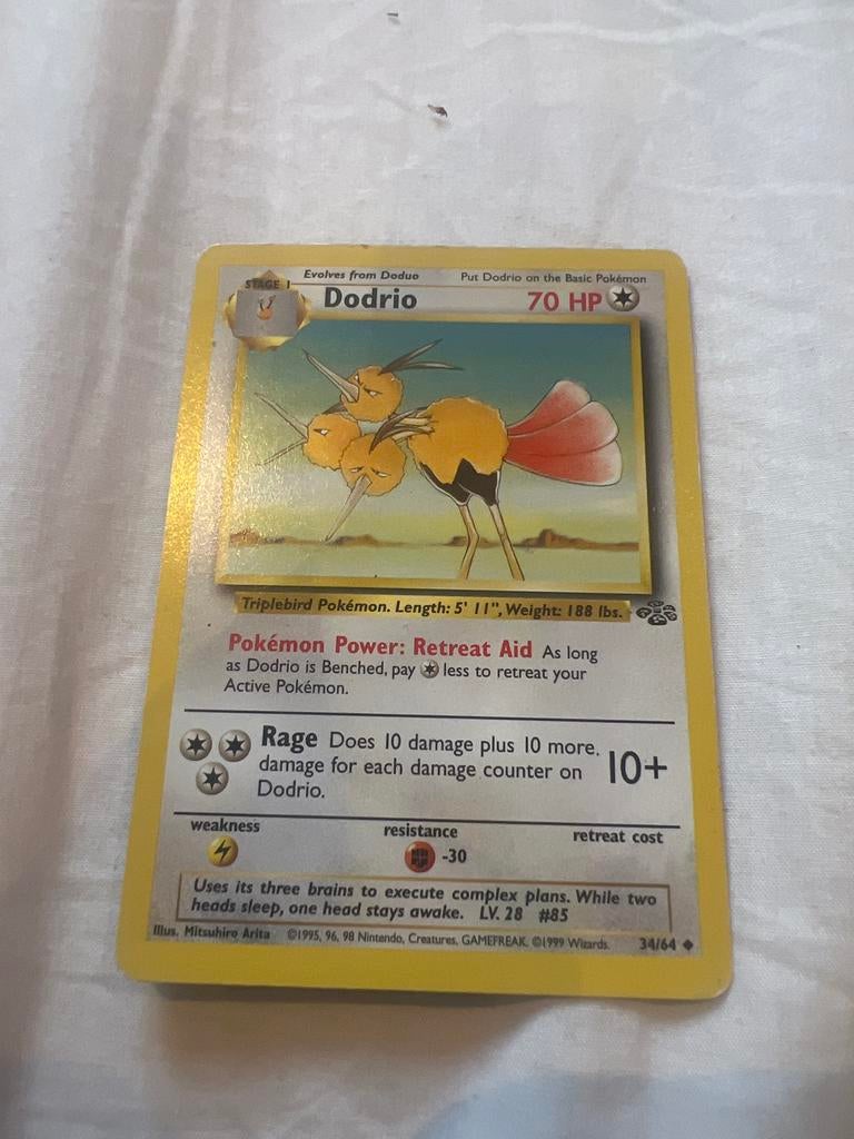 Dodrio Pokémon Kaart - Jungle Set 34/64 (1999), Ophalen, Zo goed als nieuw, Losse kaart