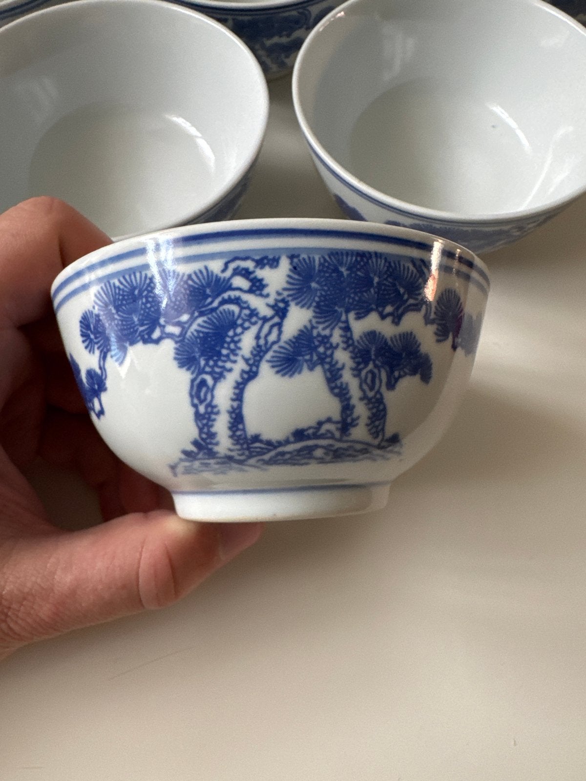 Set van 6 Vintage Jingdezhen Rijstkommen, Antiek en Kunst, Ophalen