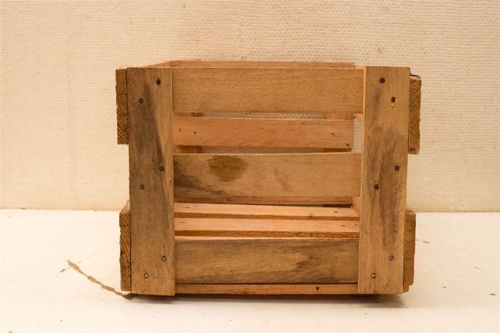 Houten kratje met tekst 44935, Ophalen of Verzenden, Gebruikt, Minder dan 50 cm