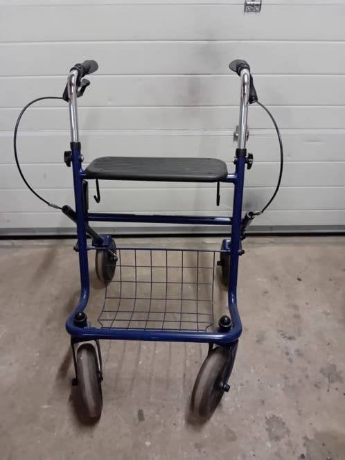 Blauwe opklapbare rollator, Diversen, Rollators, Ophalen, Opvouwbaar, Gebruikt