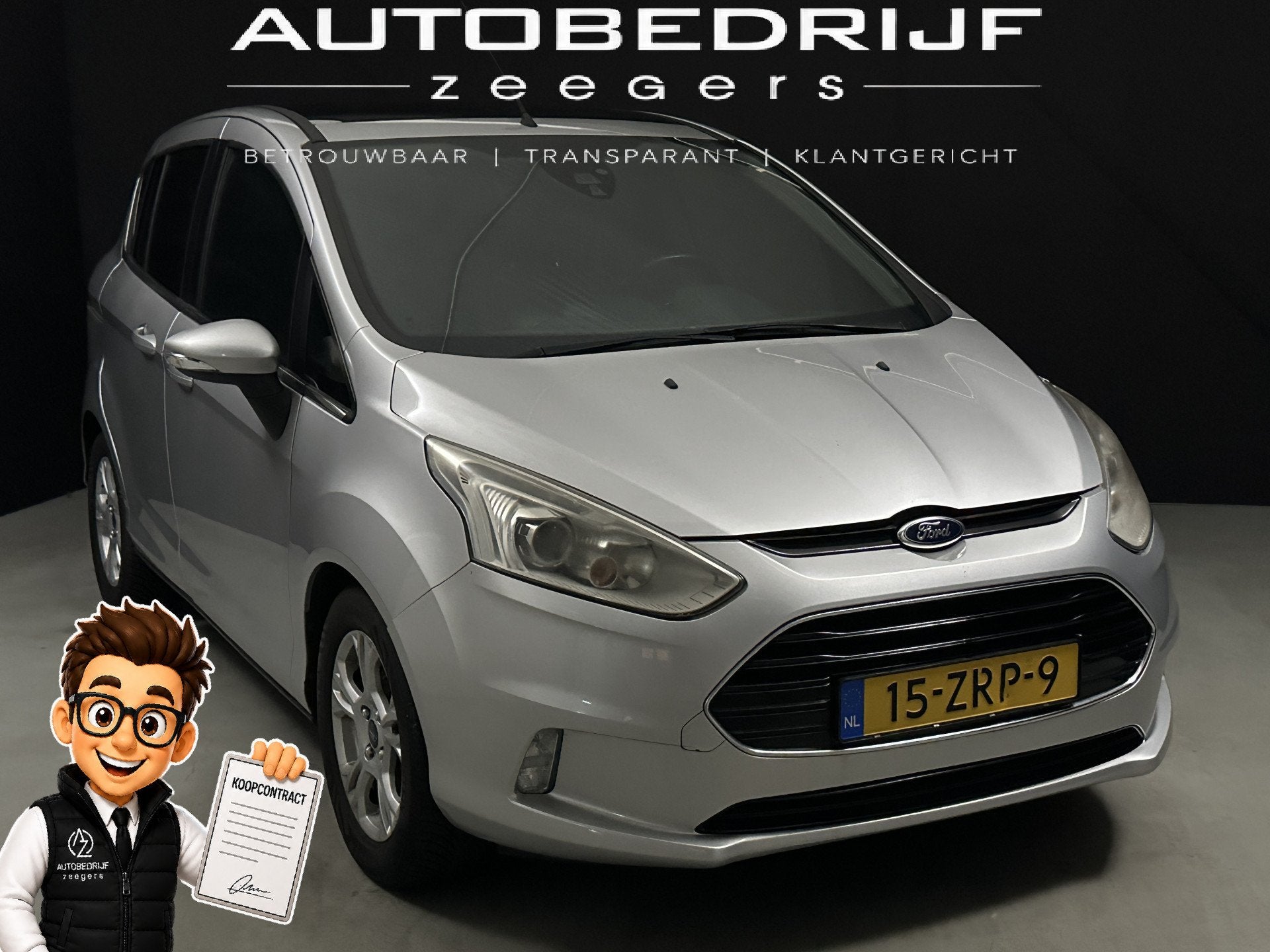 Ford B-MAX 1.0 EcoBoost Titanium *Well-Kept*AC*Heatseat*, Auto's, Voorwielaandrijving, Euro 5, Gebruikt, 750 kg