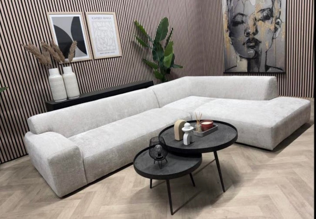 NIEUW | Luxe Modulaire Design Hoekbank - Greige - 315 x 225, Huis en Inrichting, -, Luxe modulaire hoekbank japandi hotel chiq modern