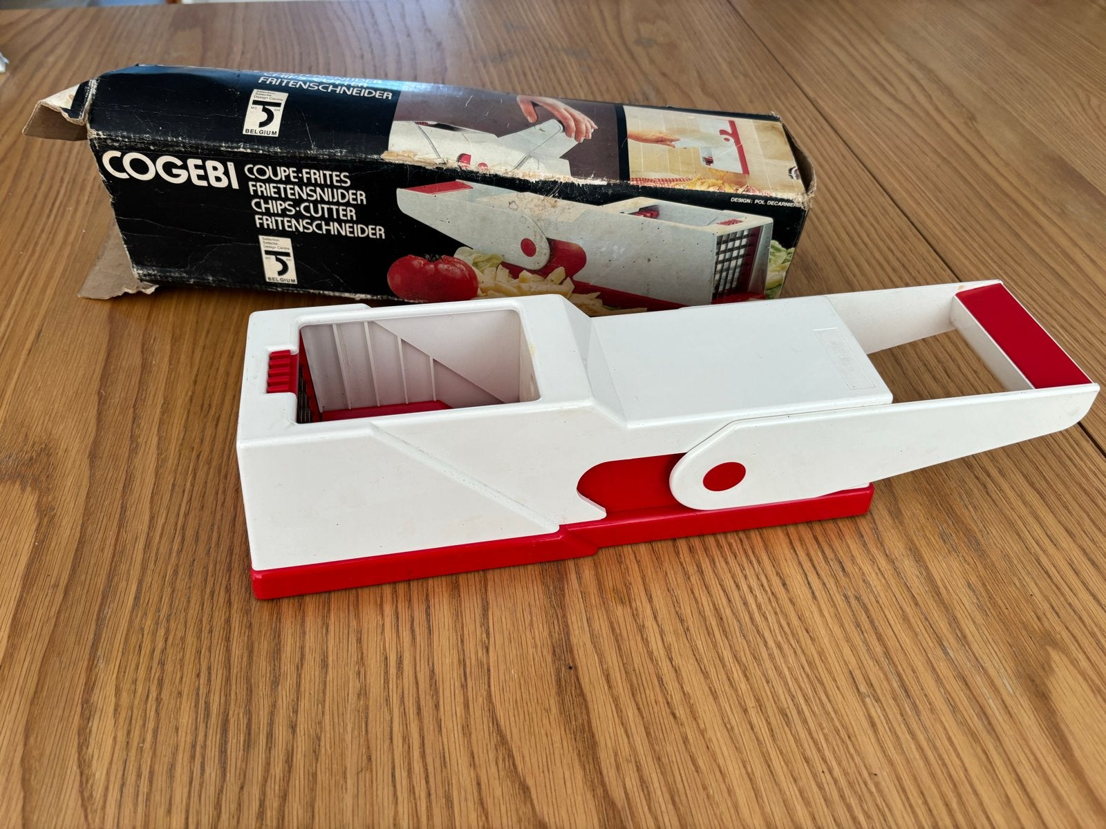 Vintage Cogebi Frietsnijder - Perfect voor zelfgemaakte frie, Kunststof, Ophalen of Verzenden, Rood, Overige merken
