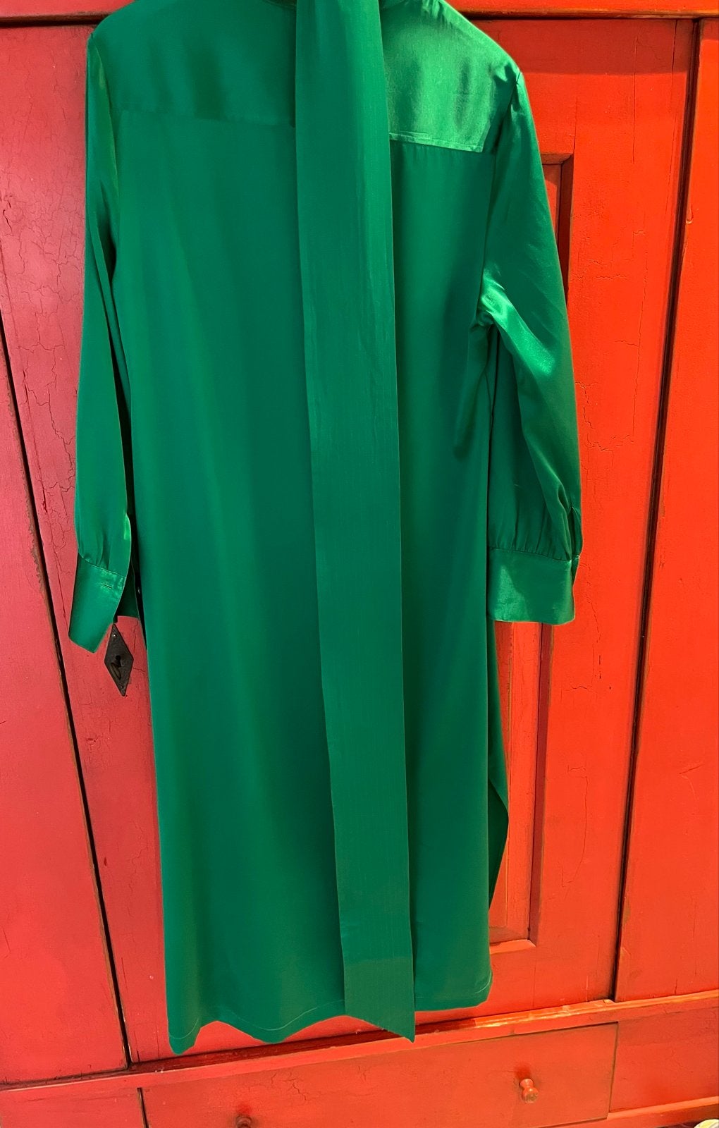 Herzen's Angelegenheit Groene Zijden Jurk Maat 38, Kleding | Dames, Maat 38/40 (M), Ophalen of Verzenden, Zo goed als nieuw, Onder de knie