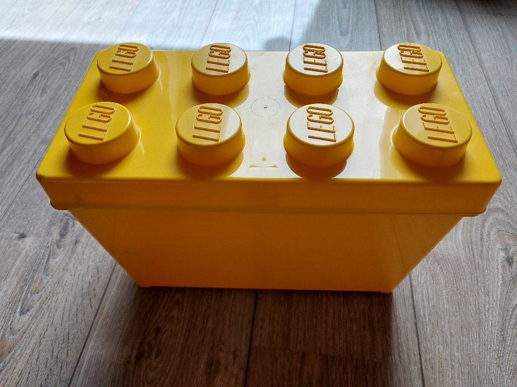 1 gele lego opbergdoos leeg, Ophalen, Gebruikt, Accessoire, Lego