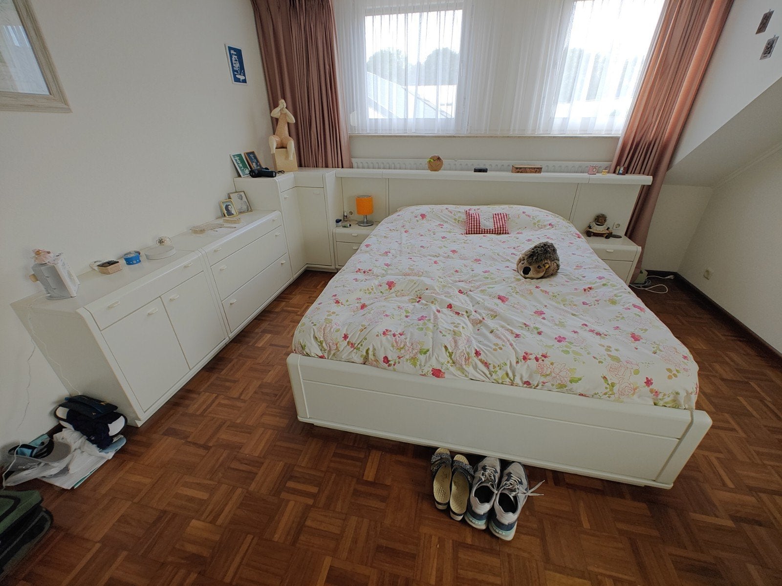 Hulsta Bed met Kasten en Nachtkastjes, Ophalen, Gebruikt, Tweepersoons, Modern