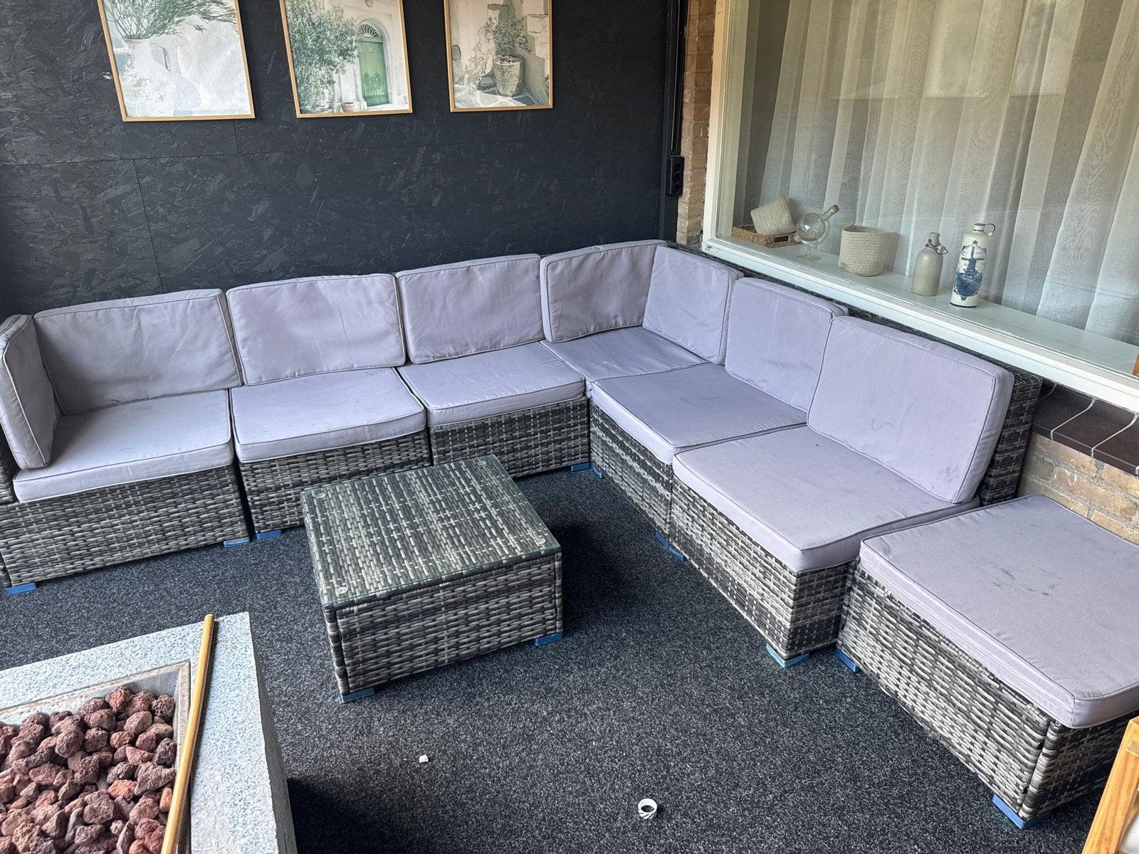 Mooie loungeset, zo goed als nieuw, stond in serre, Meer dan 8 zitplaatsen, Ophalen of Verzenden, Zo goed als nieuw, Loungeset