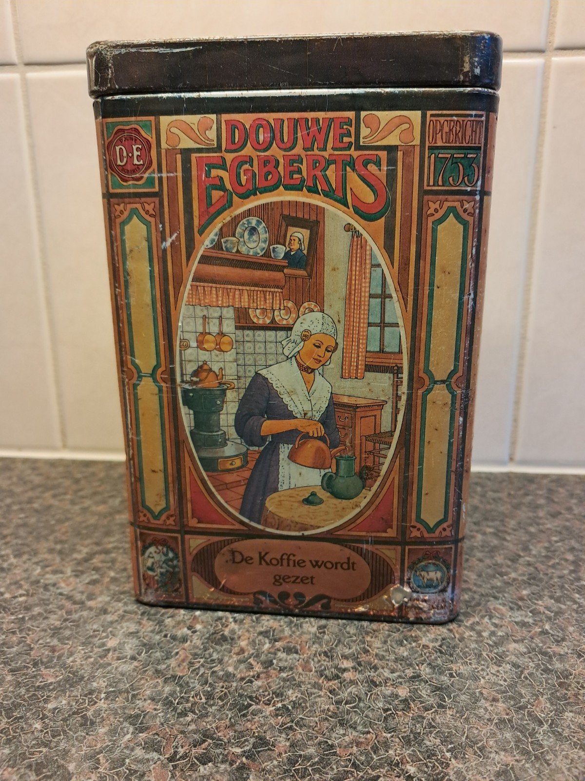 Douwe egberts oud blik, Ophalen, Gebruikt, Koffie, Douwe Egberts