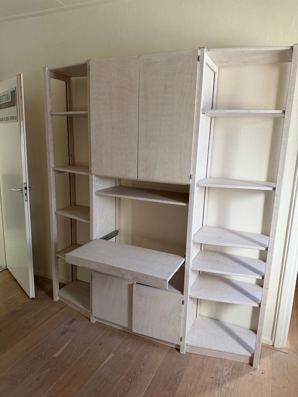 Modulaire kastenwand met bureau en opbergruimte, Ophalen, Gebruikt, 200 cm of meer, 150 tot 200 cm