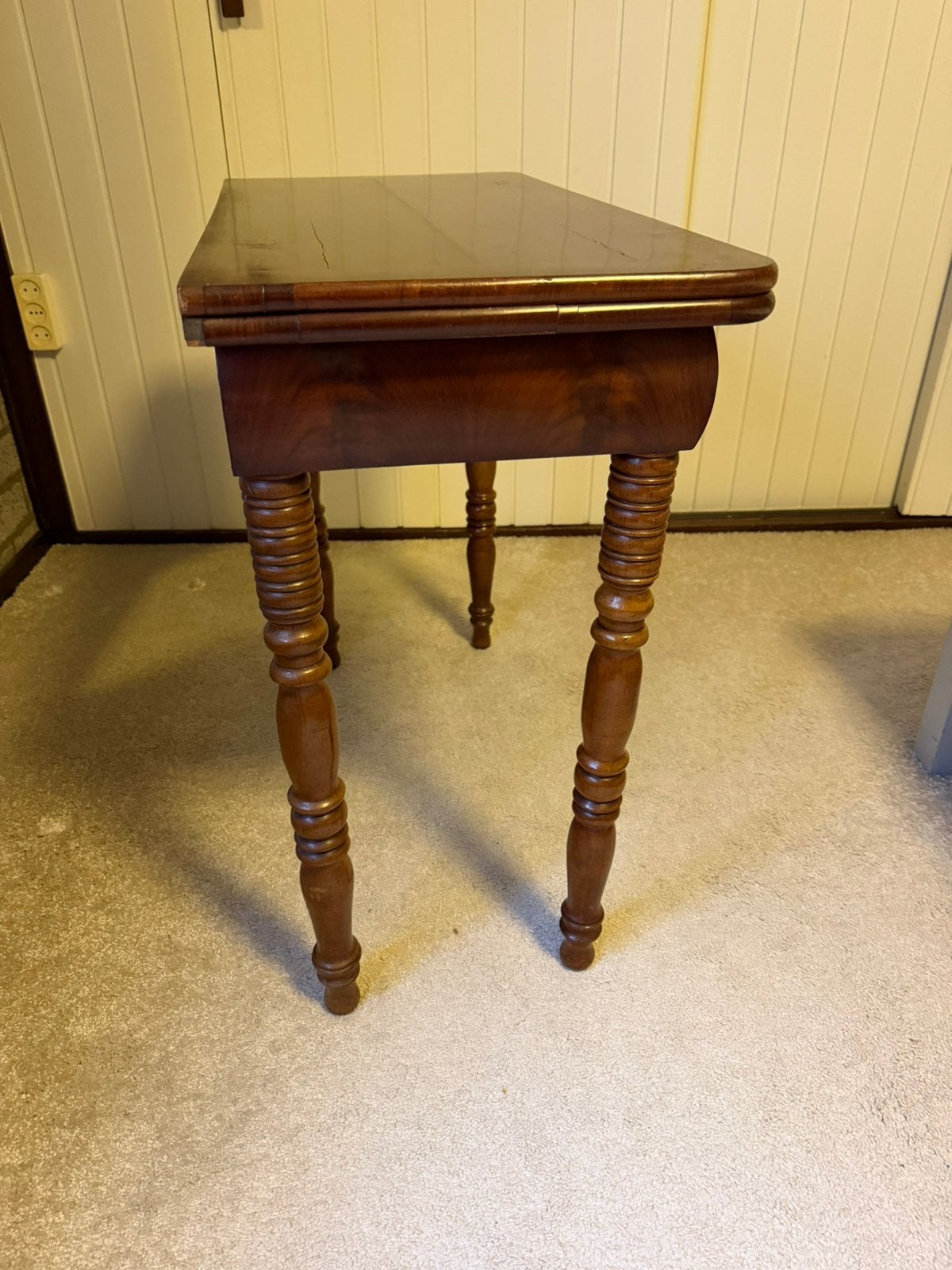Antieke Mahonie Speeltafel /Kaarttafel (Biedermeier 19e eeuw, Ophalen