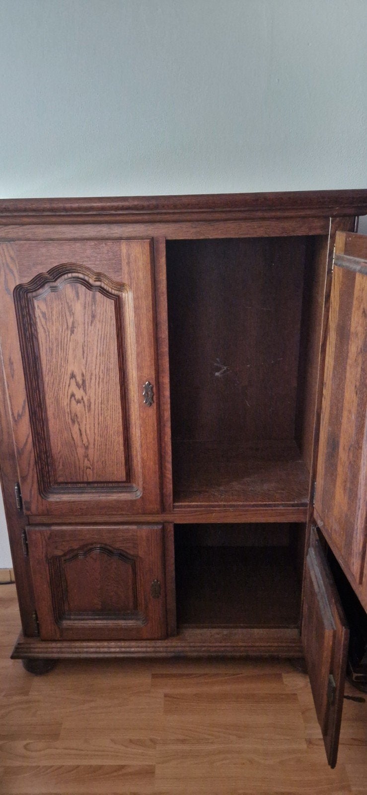 Massief eiken kast - H153xB110xD53 cm, Antiek en Kunst, Ophalen