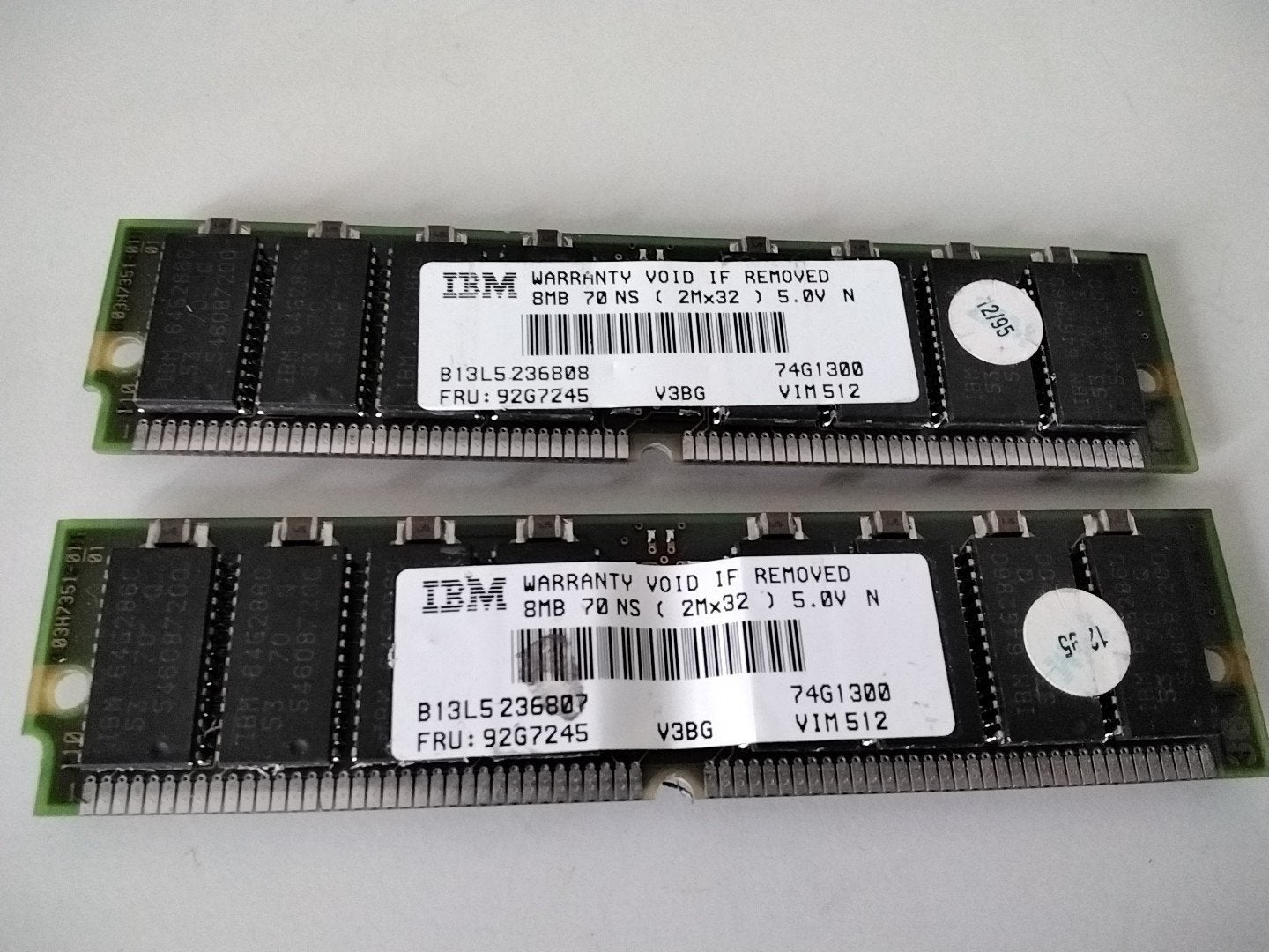 2x 8mb FPM 72pins geheugenbankjes van IBM, Computers en Software, Vintage Computers, Ophalen of Verzenden