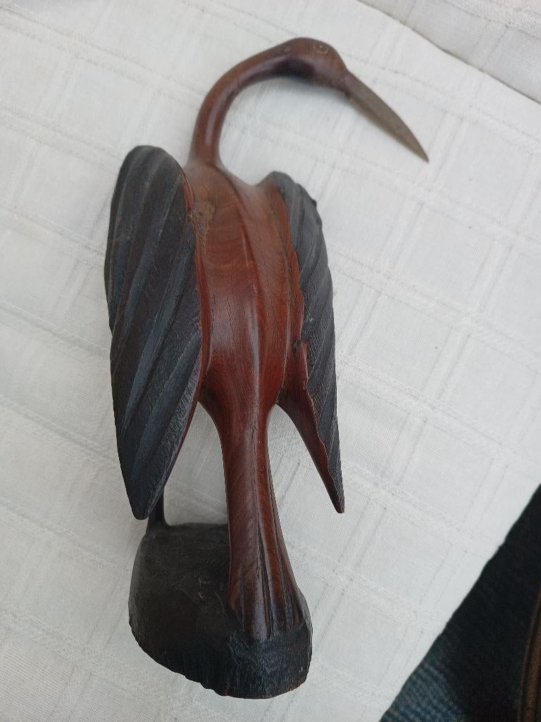 VINTAGE Houtsnijwerk Afrikaanse vogel, Ophalen of Verzenden
