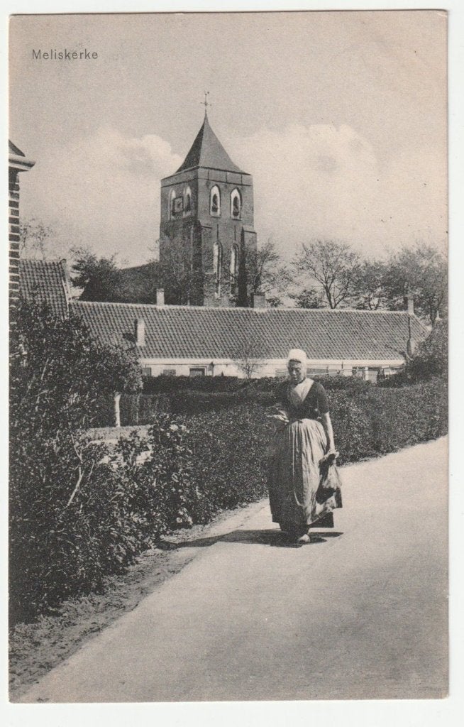 Meliskerke boerin klederdracht oude ansichtkaart 1916, Verzenden, Voor 1920, Gelopen, Zeeland