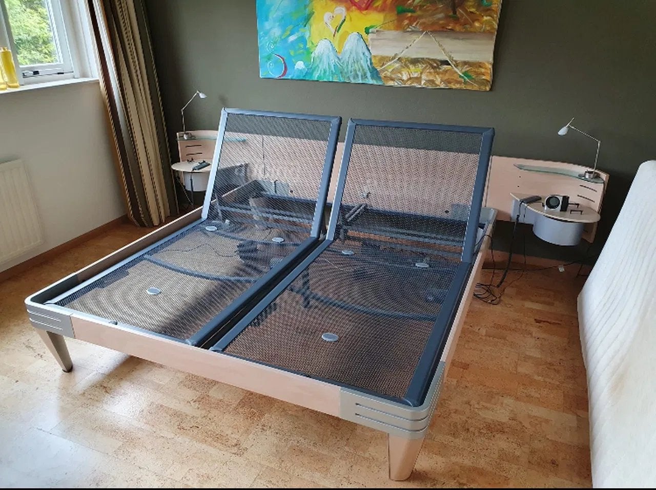 Auping Next Bedframe 180 x 200 met verstelbare spiraalbodems, Ophalen, Wit, Tweepersoons, 180 cm