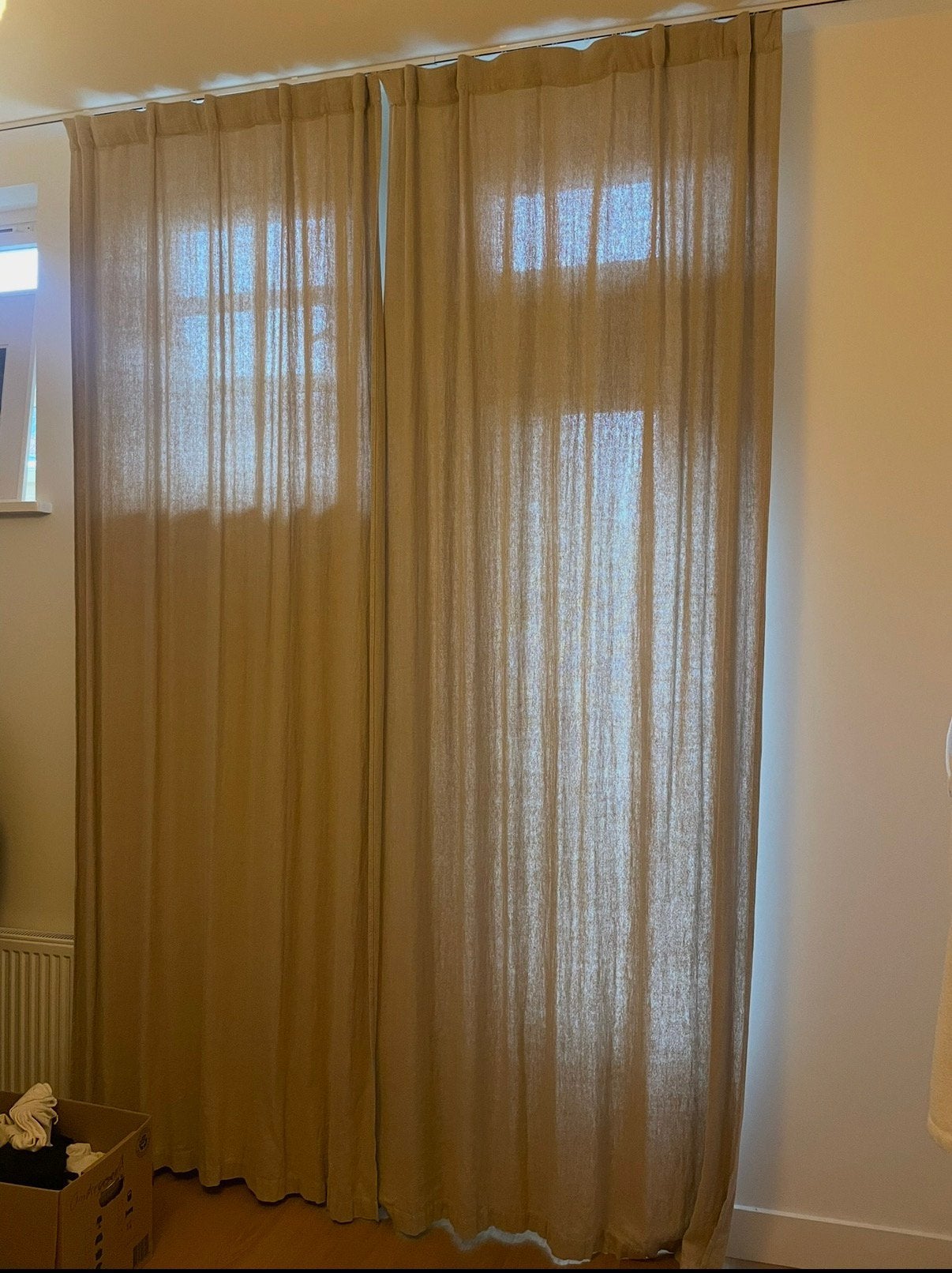 Zara Home linnen gordijnen, Ophalen, Zo goed als nieuw, Beige, Met haken