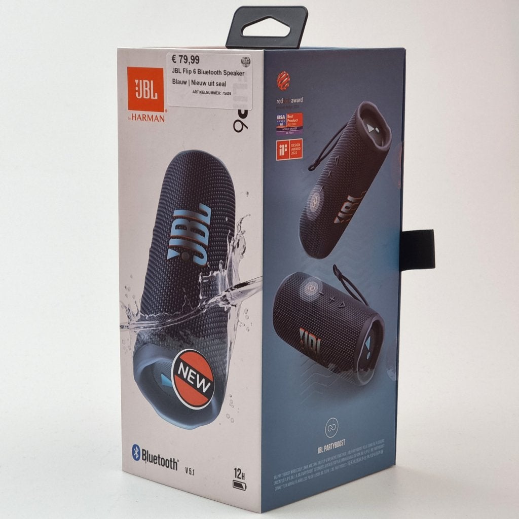 Foto 3 van JBL Flip 6 Bluetooth Speaker Blauw | Nieuw uit seal