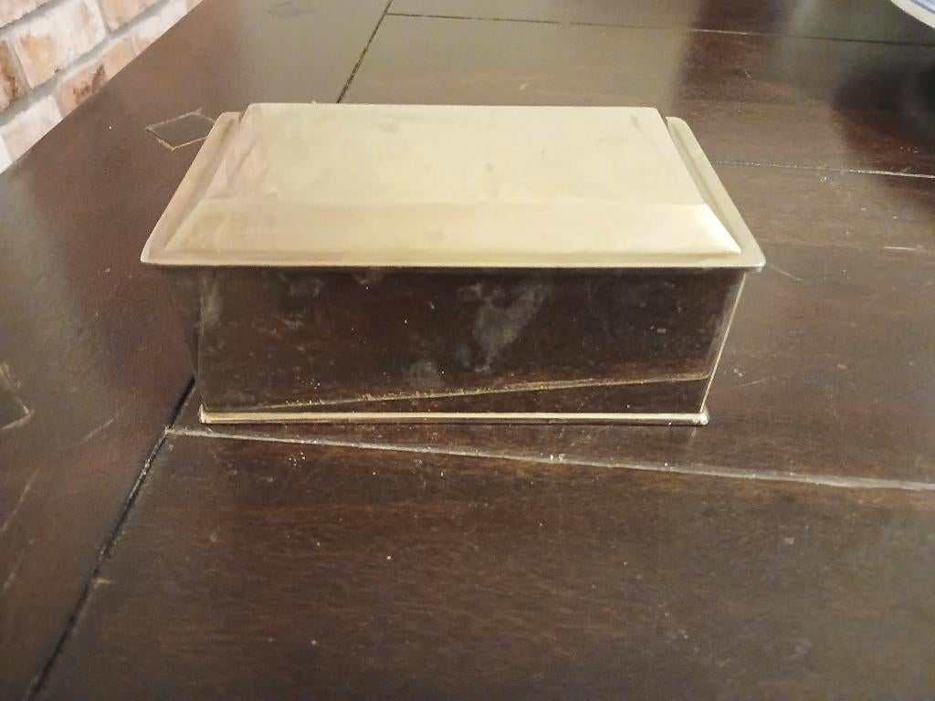Vintage verzilverde Sieradendoosje 15x8x6cm, Antiek en Kunst, Ophalen of Verzenden, Zilver