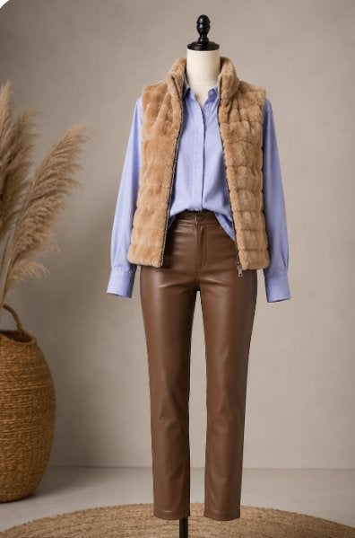 Nieuwe Wittchen Gewatteerde Bodywarmer met Teddy – Maat XXL, Beige, Witchen, Maat 46/48 (XL) of groter, Nieuw