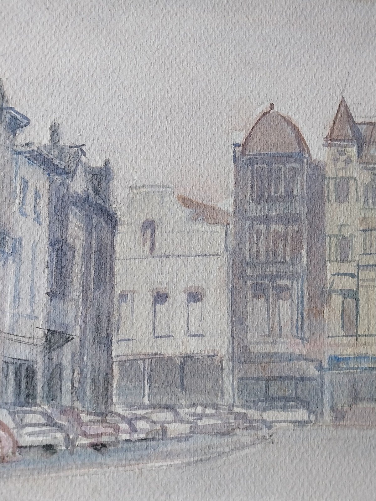 Stadsgezicht Aquarel - Phillippus.j.c.Arts 1929-2004, Antiek en Kunst, Ophalen of Verzenden