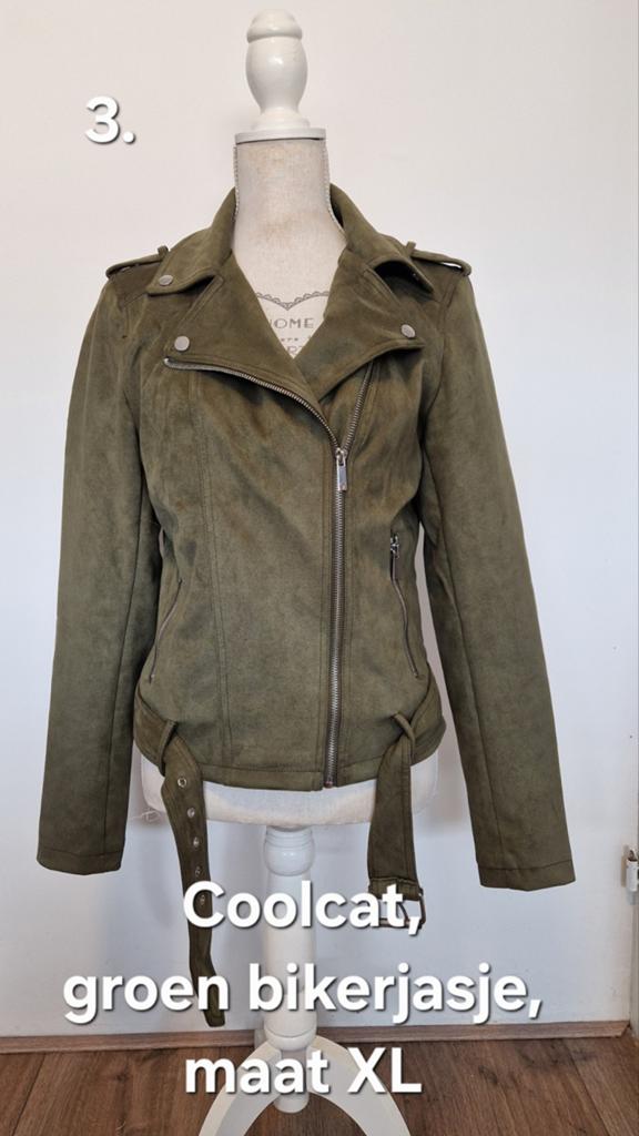 Coolcat bikerjasje, groen, maat L/XL, Maat 42/44 (L), Ophalen of Verzenden, Zo goed als nieuw, Coolcat