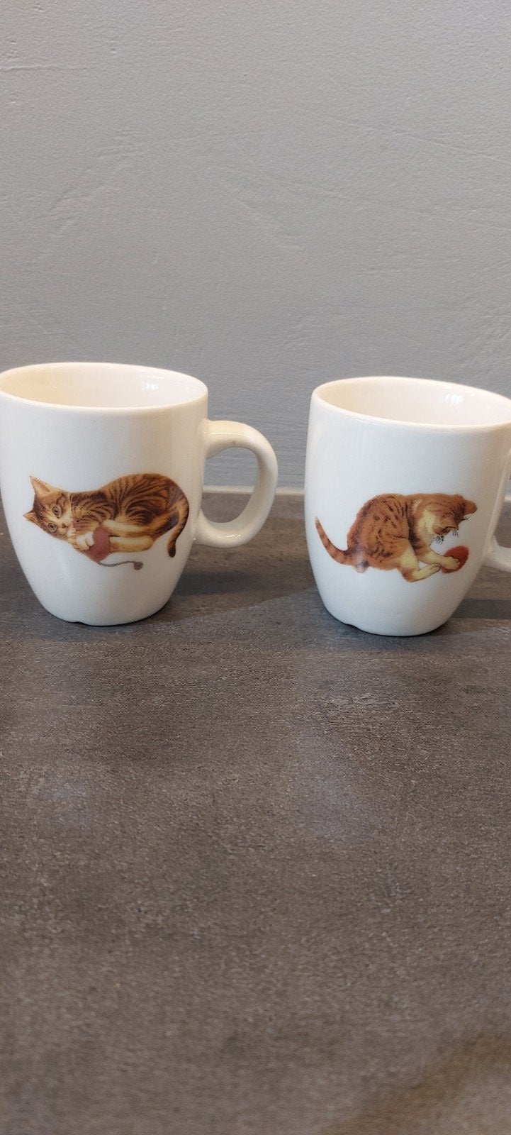 Koffie mokken met katten 2×/Francien, Ophalen of Verzenden, Zo goed als nieuw, Overige stijlen, Kop(pen) en/of Schotel(s)