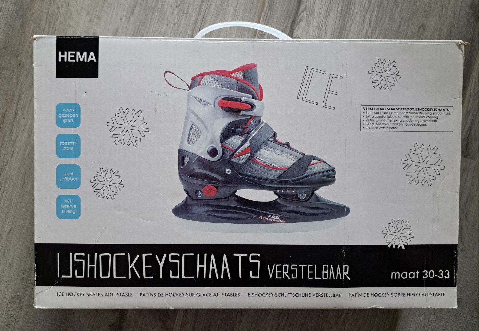 Schaatsen - ijshockey - verstelbare maat 30-33, Sport en Fitness, Schaatsen, Ophalen, IJshockeyschaatsen, Nijdam