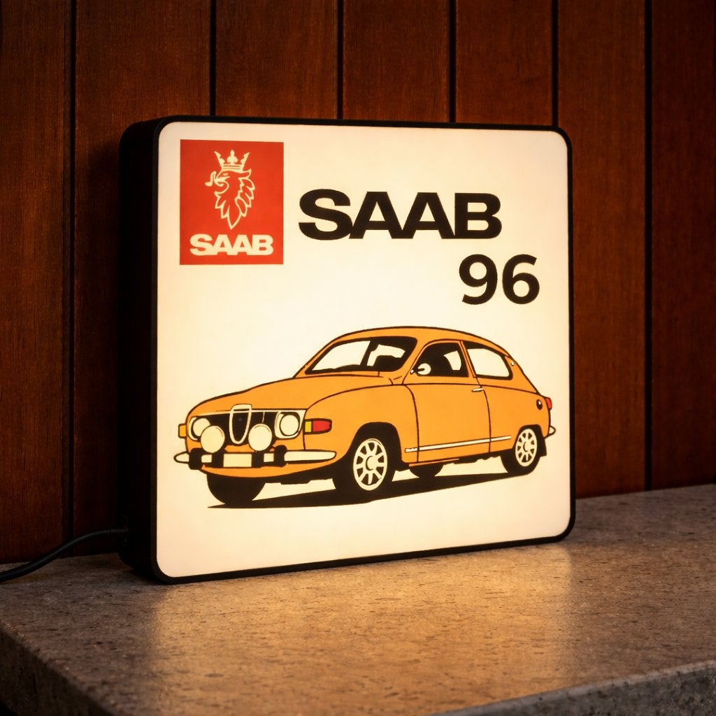 Saab 96 Lightbox | Mancave | Garage LED bord, Verzenden, Nieuw, Auto's
