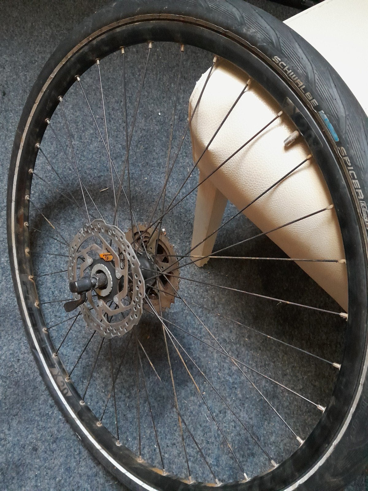 Cube achterwiel compleet met cassetes en remschijf 28 inch, Fietsen en Brommers, Fietsonderdelen, Gebruikt, Elektrische fiets