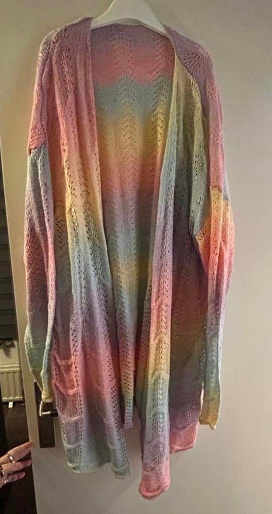 Kleurrijk Regenboog Vest - Open Gebreid Cardigan, Maat 38/40 (M), Overige kleuren, Ophalen of Verzenden, Onbekend