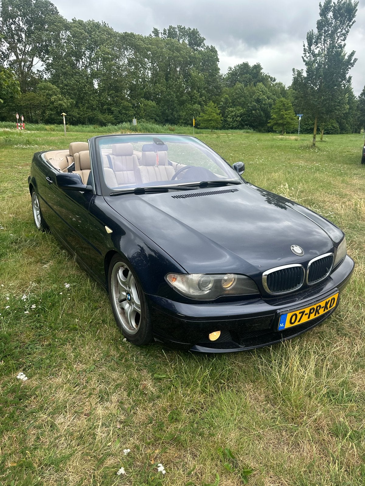 BMW 330CI HANDBAK swap 318 Cabrio 2004 Blauw, Achterwielaandrijving, Automatische klimaatregeling, Cabriolet, Handgeschakeld