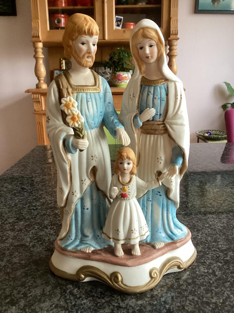 Heilige familie, beeld, porselein, vintage, Ophalen, Groep mensen, 20 - 50 cm, Steen of Keramiek