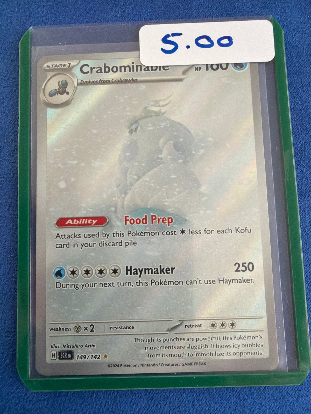 Crabominable Pokémon Kaart - Holo - Nieuwstaat, Ophalen of Verzenden, Nieuw, Losse kaart, Foil