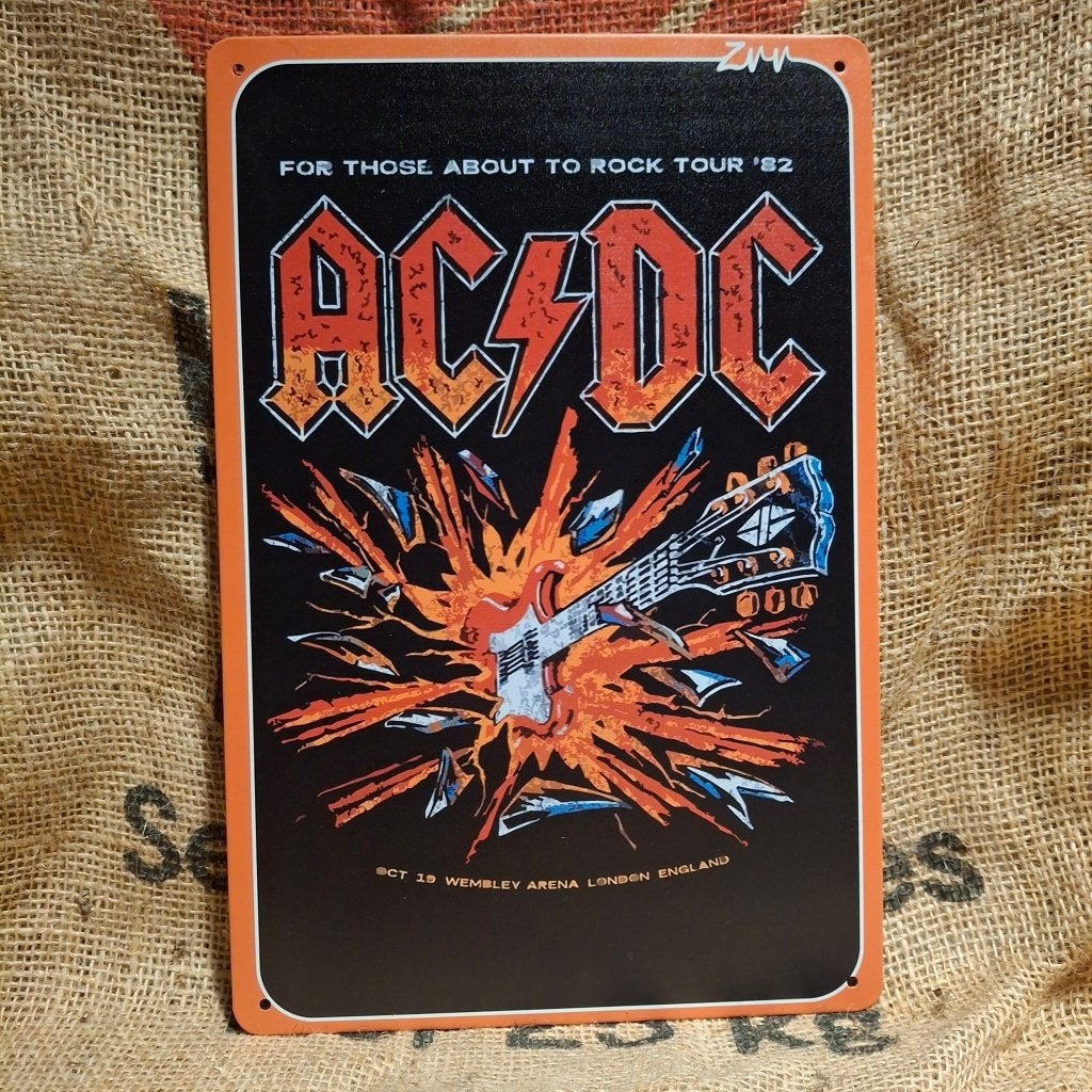 AC/DC Tour '82 - Metalen wandbord, Metaal, 30 cm, 20 cm, Meerkleurig