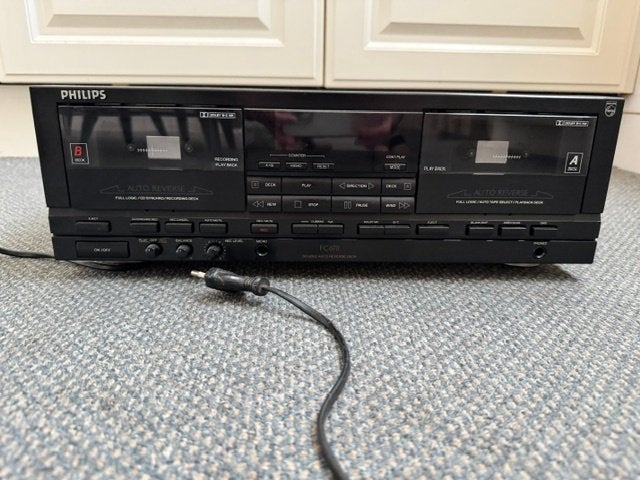 Philips FC670/00R Double Auto Reverse Cassette Deck, Ophalen, Dubbel, Philips, Auto-reverse