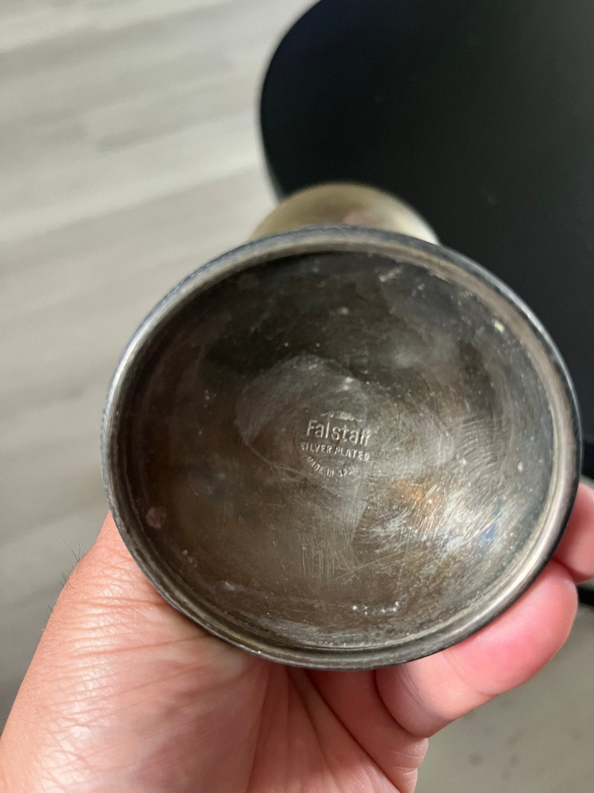 Falstaf Verzilverde Beker - Made in Spain, Antiek en Kunst, Ophalen of Verzenden, Zilver