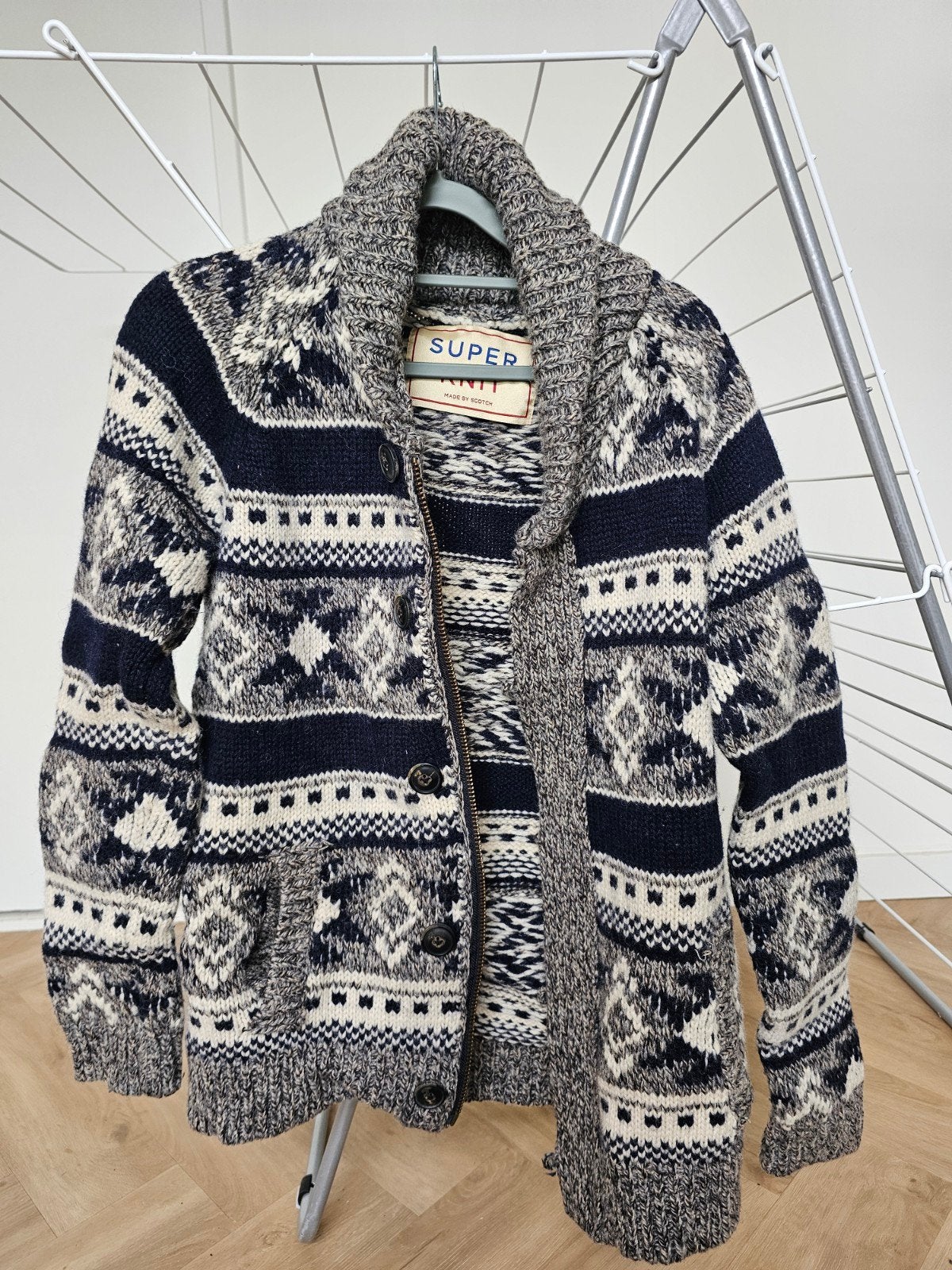 Scotch & Soda Super Knit vest met Noors patroon, Ophalen of Verzenden, Zo goed als nieuw, Blauw