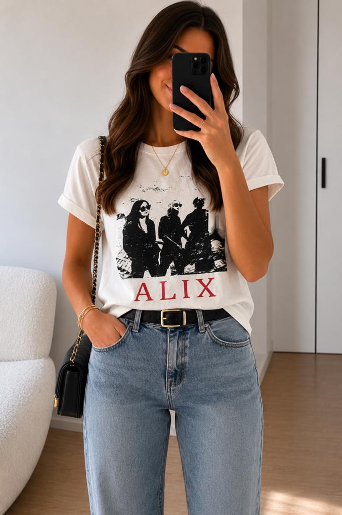 Alix The Label T-shirt wit met print - Maat S, Wit, Ophalen of Verzenden, Korte mouw, Maat 36 (S)