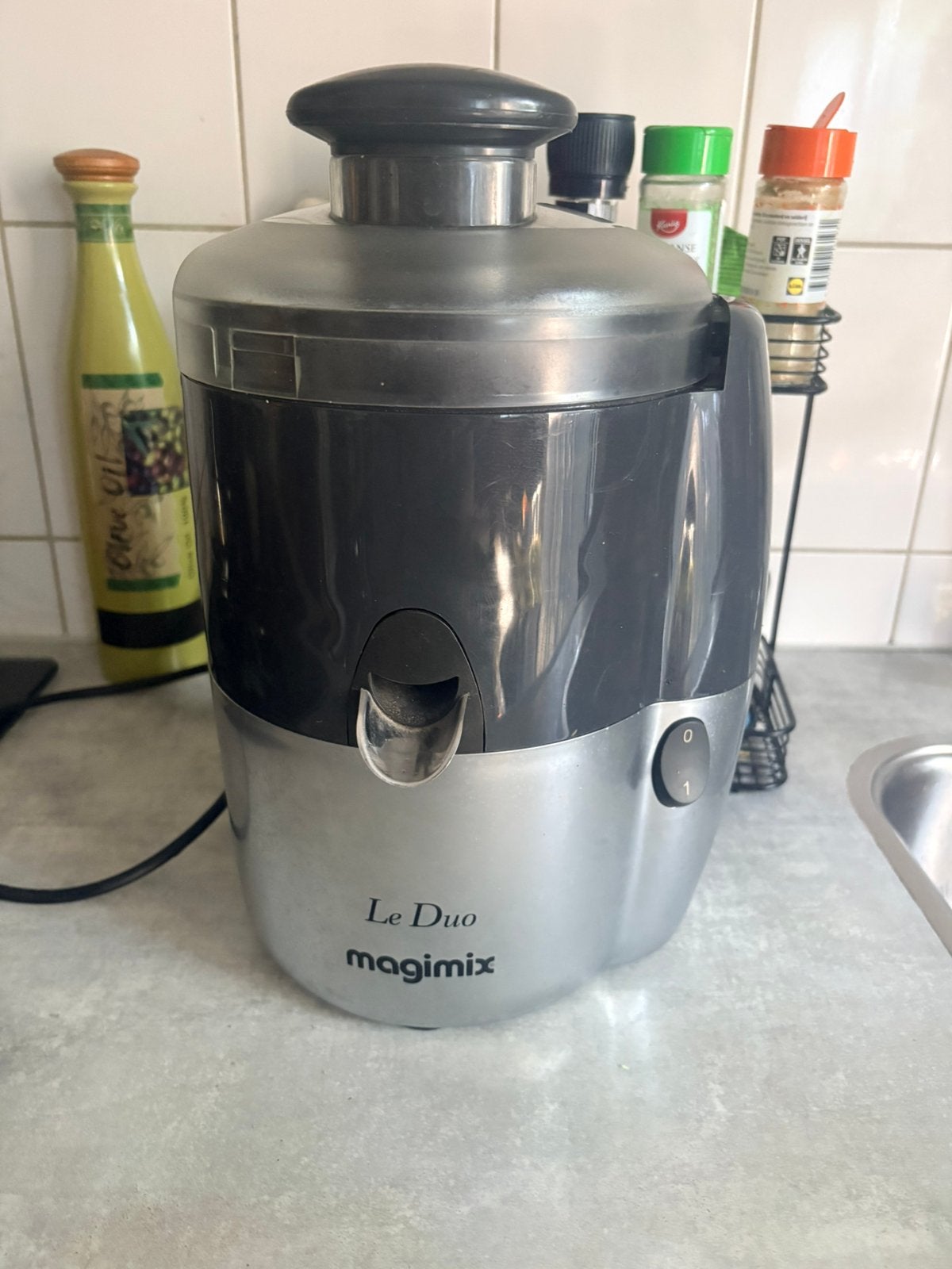 Magimix Le Duo 250W sapcentrifuge - Zwart/Zilver, Ophalen of Verzenden, Zo goed als nieuw, Sapcentrifuge