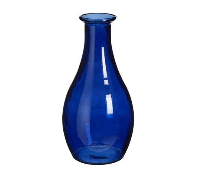 Grote Blauwe Vaas - 40cm hoog - Intratuin, Huis en Inrichting, Woonaccessoires | Vazen, Ophalen, Blauw, 40 cm, Glas