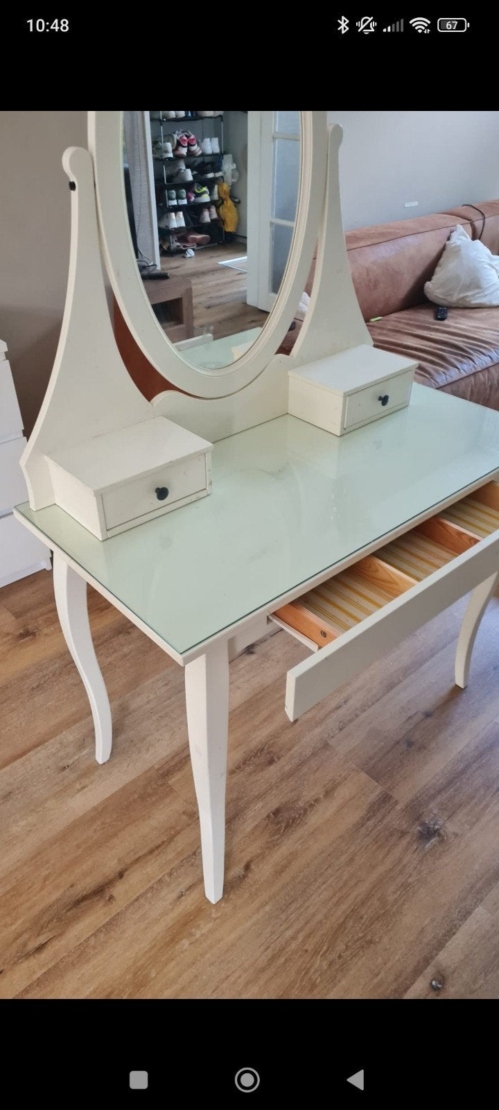 ikea kaptafel met spiegel en lades, Huis en Inrichting, Tafels | Kaptafels, Ophalen, Gebruikt, 100 tot 150 cm, 100 tot 150 cm